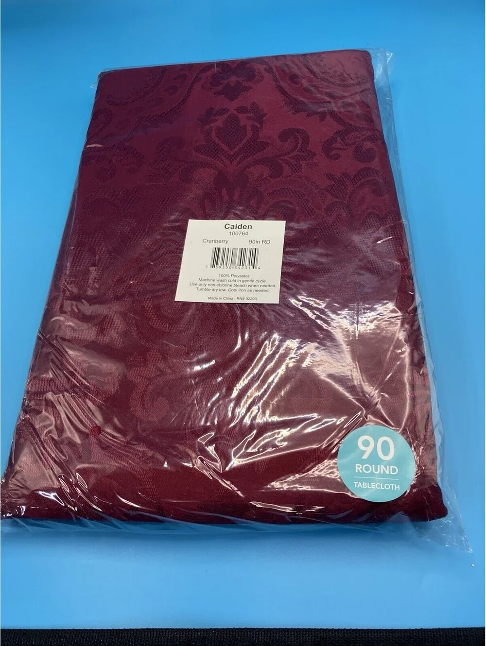NEW Caiden Red Round Tablecloth 90” Beautiful Paisley Pattern